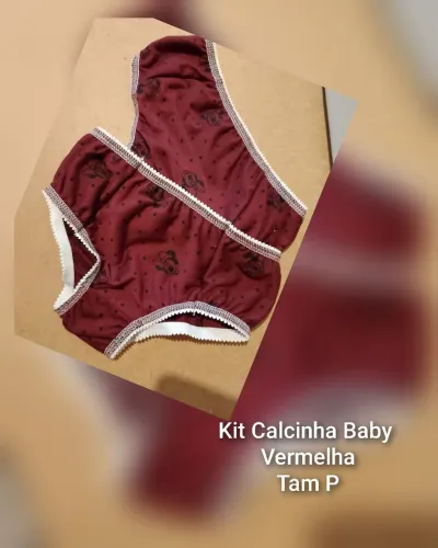 Kit Calcinha Baby Vermelha Disney