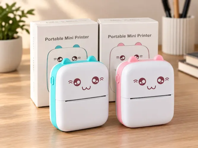 Mini Impressora Térmica Portátil Bluetooth para Fotos e Etiquetas