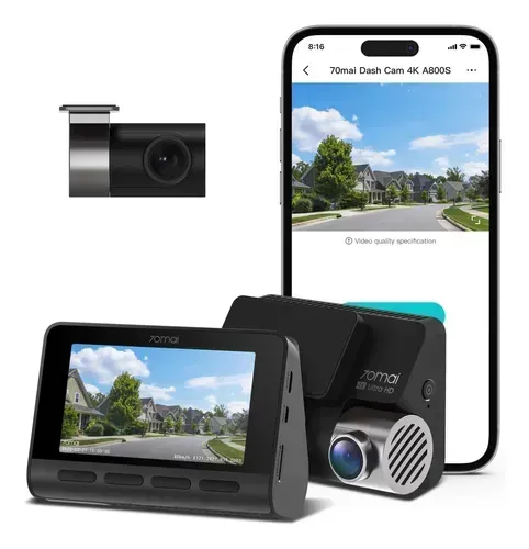 Câmera Veícular 70mai Dash Cam A800s+Rear Cam Set 4K Ultra HD Video