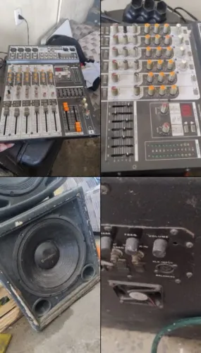 Sub de 15 ativo e mesa soundcraft