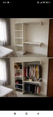 CLOSET SUSPENSO COM 2 CABIDEIROS/ TORRE MDF NOVO