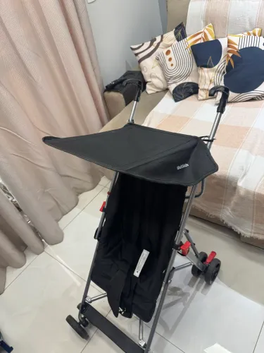 Carrinho Do Bebê Guarda Chuva Pocket Preto Multikids Bb502 Reclinável Cinza