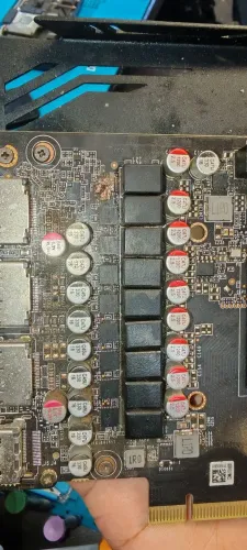 rtx3070 zotac gaming com defeito, peças para reposição, defeito está nas fotos!