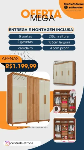 oferta de roupeiro 100% mdf
