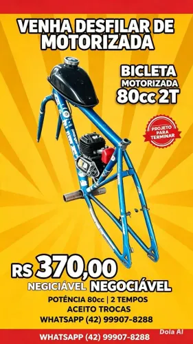 Bicicleta Motorizada, para quem queira terminar um projeto, ou reaproveitra as peças