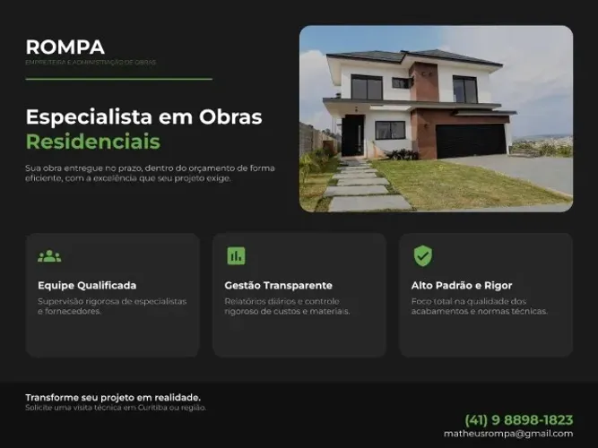 Administração e empreiteiro de obras