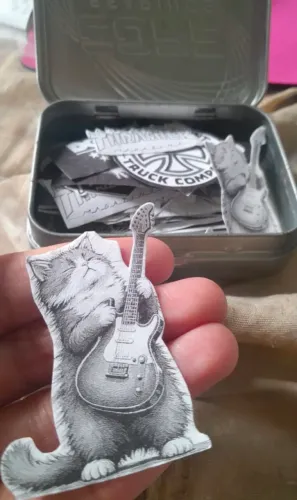 Figurinhas personalizadas skate adesivos rock preto e branco