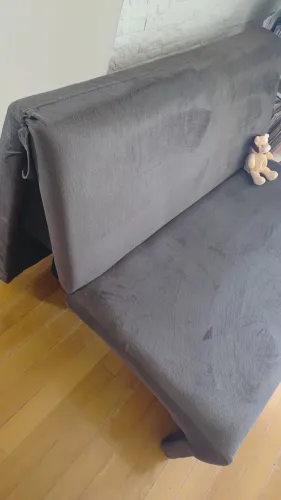 Sofá-cama Matrix suede marrom (2023) - R$ 300,00 - retirada z. norte SP
