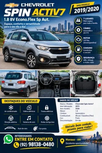 Chevrolet Spin Activ7 1.8 8V Econo.flex 5P Aut. 2020