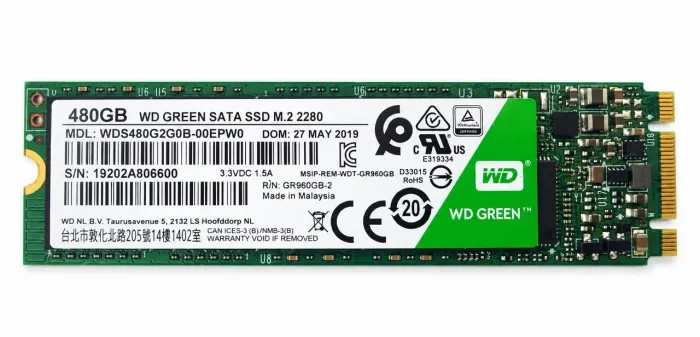 SSD 480GB M. 2 Satã WD Green