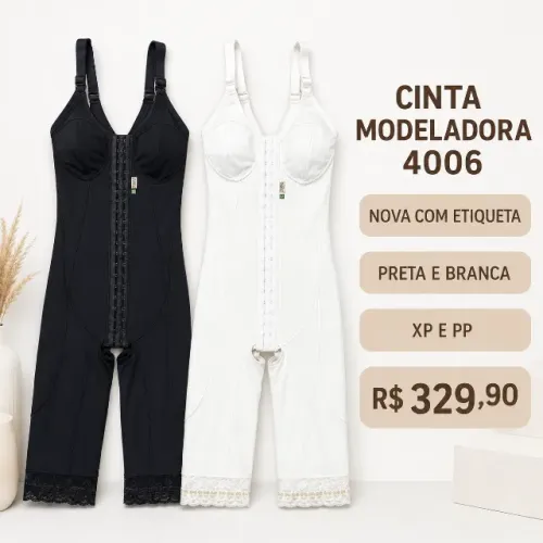 Cinta Bermuda Modeladora Feminina Bonito & Companhia 4006 com Alças PP