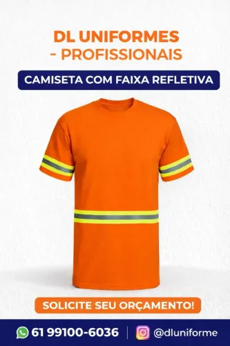 Uniforme Profissional - Camiseta faixa refletiva