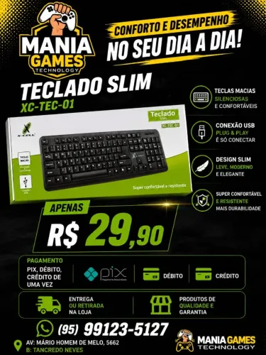 teclado simples com fio