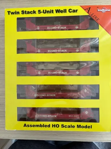INTERMOUNTAIN HO GUNDERSON TWIN STACK 5 UNIT SET SANTA FE