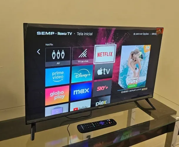 Smart TV Semp Roku 32 Tela infinita completa na caixa!