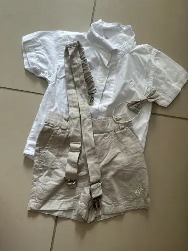 Conjunto para bebê com suspensório
