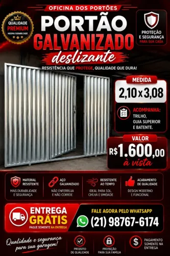 Portão galvanizado, sua garagem de cara nova