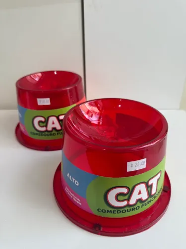 Par de Comedouro Alto Anti Formiga Para Gato 