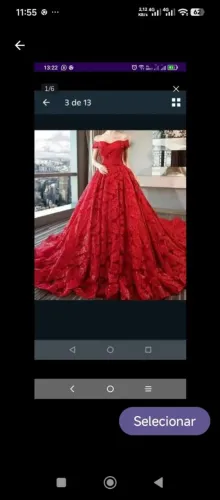 Vestido de Noiva  vermelho bordado 