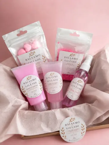 Kit Cosméticos, Hidratante, Escalda Pés, Sabonete e Body Splash
