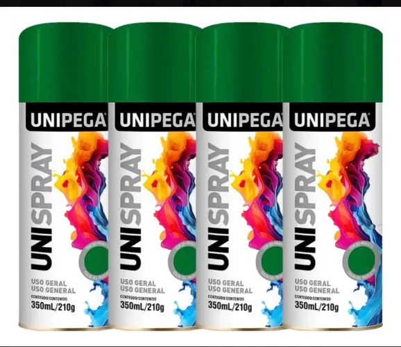 Kit 6 Tinta Uso Geral Automotivo Multiuso marca uni spray 350 ml/ 210 gVerde