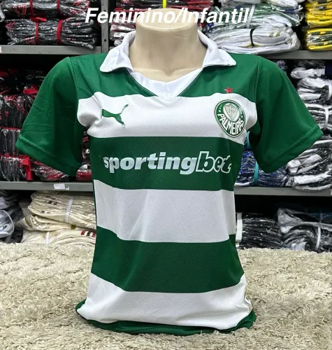 Camisa palmeiras de mulher