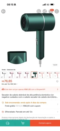 Secador de cabelo