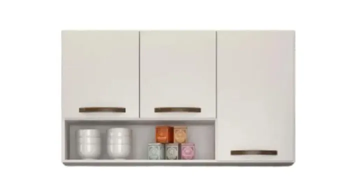 Aéreo Maisa Largura 118 cm 3 Portas Branco Acetinado