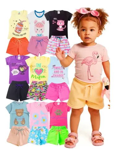 Kit 10 Peças Roupa Infantil Menina Verão Conjunto Criança