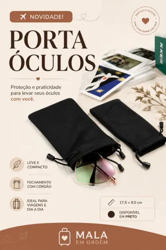 Porta Óculos com Fechamento em Cordão