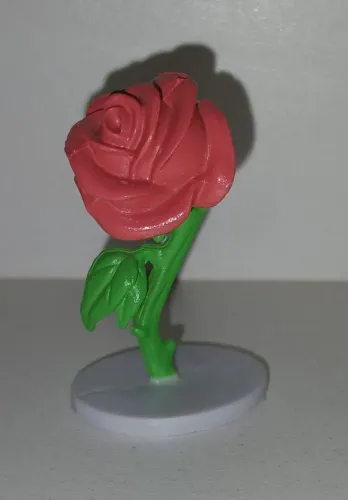 BONECO MINIATURA DISNEY A BELA E A FERA ROSA FLOR