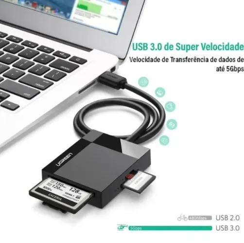 Ugreen 30231 - Leitor De Cartão Sd Tf Cf Ms - Usb 3.0