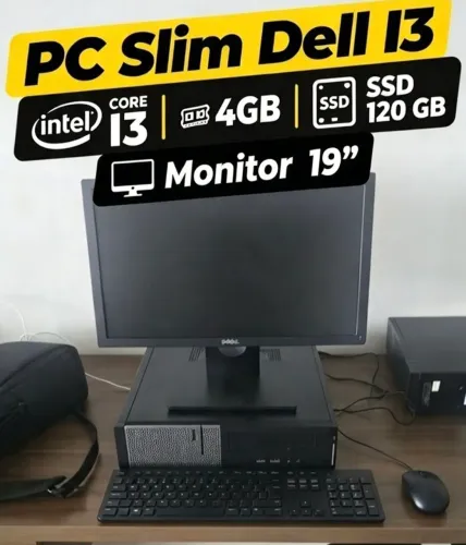 PC Slim Dell I3 SSD 120 GB + Monitor