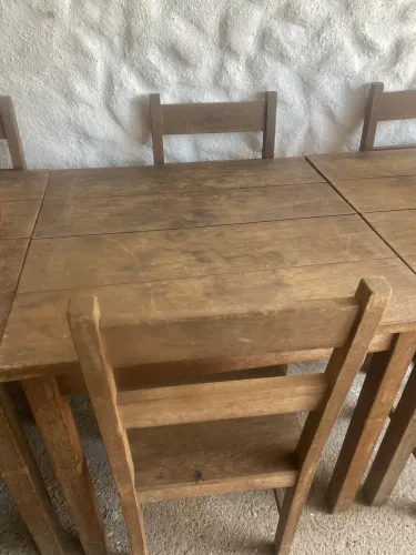7 jogos de mesas de madeira macissa para comércio ou residencia