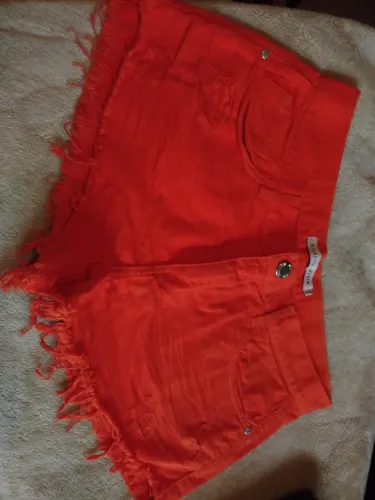 Shorts jeans laranja denin 42