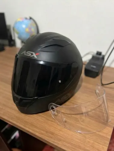 Capacete ASX Seminovo com duas viseiras
