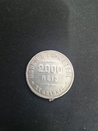 Moeda antiga brasileira de 2.000 Réis, ano 1907