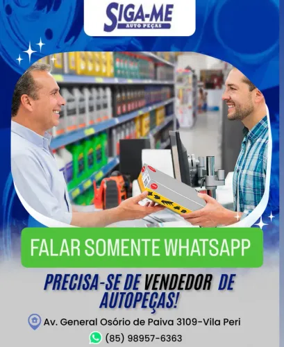 Vaga de Emprego para Vendedor de Auto Peças 