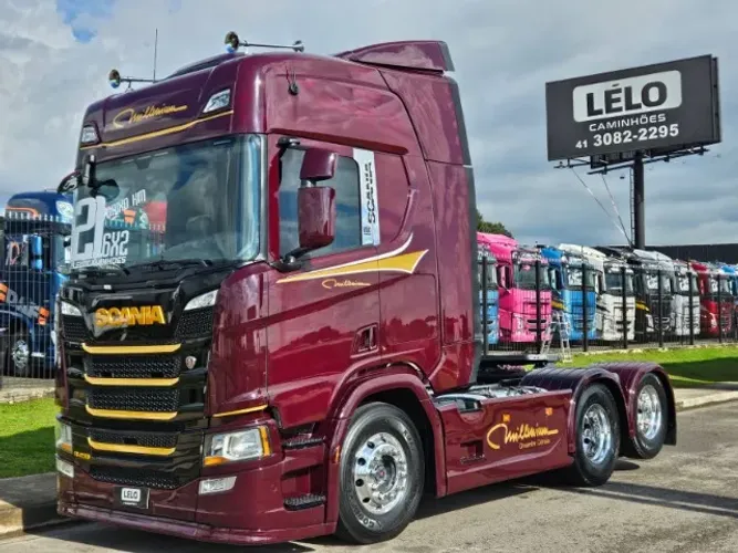 Scania R450 6x2 Ano 21 Personalizado Millenium Euro 5 Farol de teto grade 10 Pneus novos