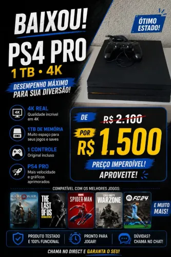 Vídeo game ps4 Pro 1tb