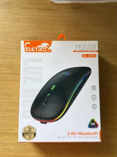 Mouse Sem Fio RGB Bluetooth e 2.4G Eletro Mex