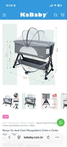 Berço portátil co-bed Kababy NOVO E NA CAIXA