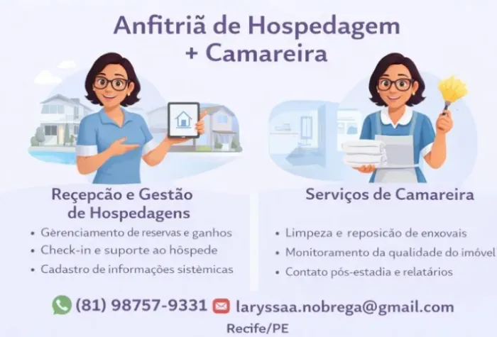 Anfitriã de Hospedagens e Camareira