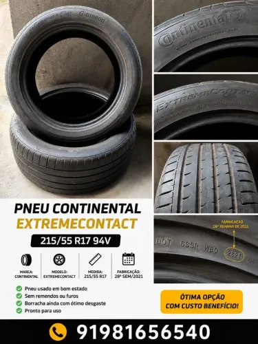 Pneu Continental ExtremeContact 215/55 R17 usado