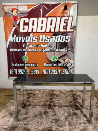 Aparador inox lindo com vidro preto ((ENTREGO GRATIS))