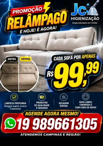 higienização de sofá Promoção