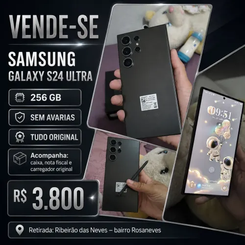 S24 ultra completo com caixa carregador original nota fiscal sem avarias 256 gb