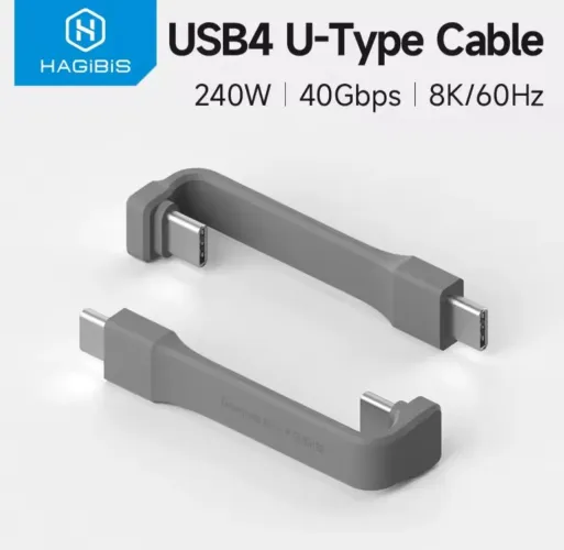 Hagibis cabo curto usb c 40gbps cabo usb4 pd 240w para SSD Power Bank