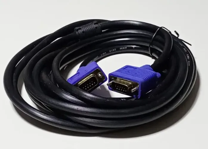 Cabo VGA Macho Para VGA Macho 5 Metros - Novo - Ditudo Tech e Variedades