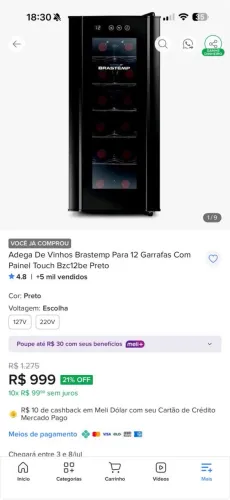 Adega Brastemp 220v lacrada